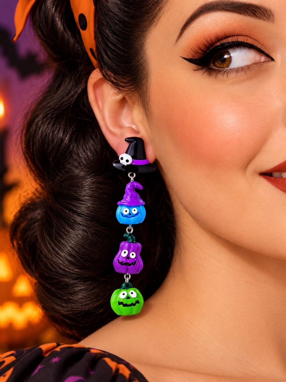 MODCLOTH JACK-O-LANTERN HALLOWEEN EARRINGS